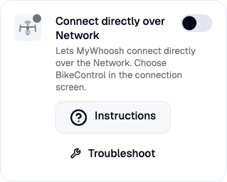 Enabling the Network connection method in BikeControl