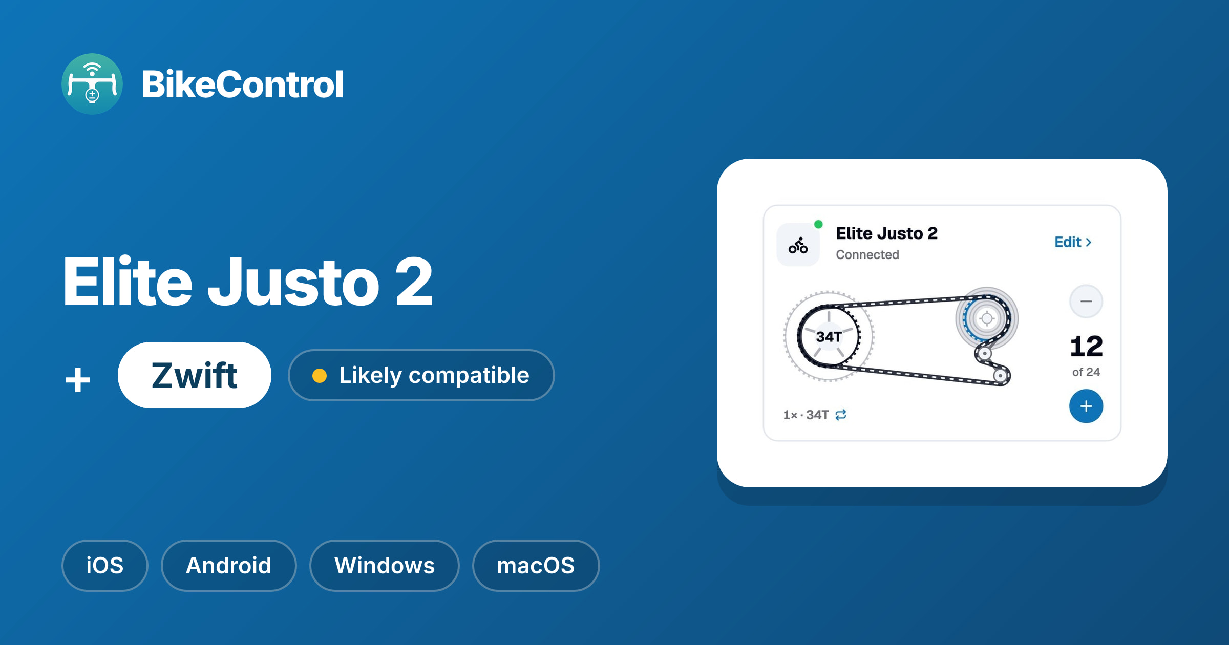 Zwift Set Elite Justo 2 virtual shifting with Zwift – BikeControl