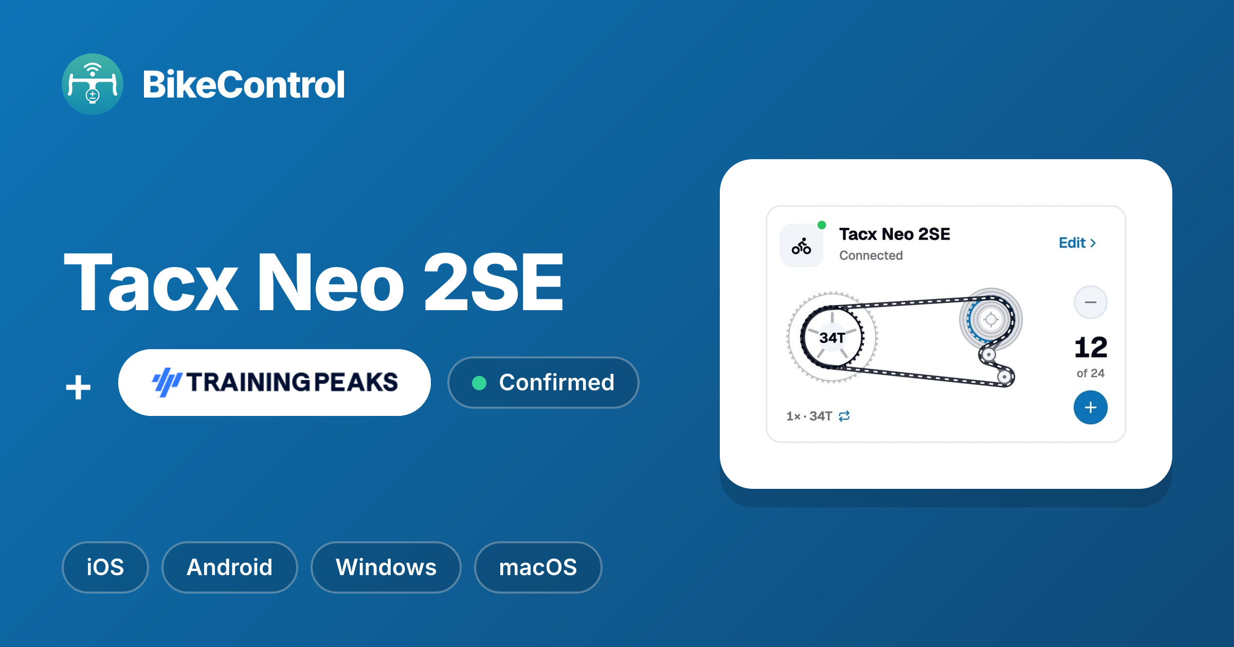 Tacx Neo 2SE virtual shifting with TrainingPeaks – BikeControl